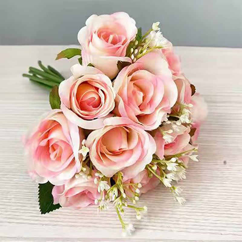 Ramo de Rosas Artificiales para Novia, Hecho a Mano con Tela de Seda, Estilo Bosque, Flores Eternas para Boda, Estilo Bosque image 12