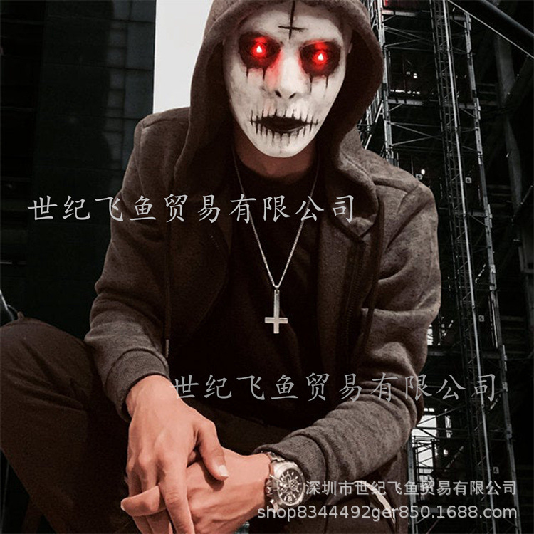 Peces voladores Halloween demonio asesino horror máscara demonio LED máscara luminosa casa encantada Cámara accesorios Grim Reaper cara