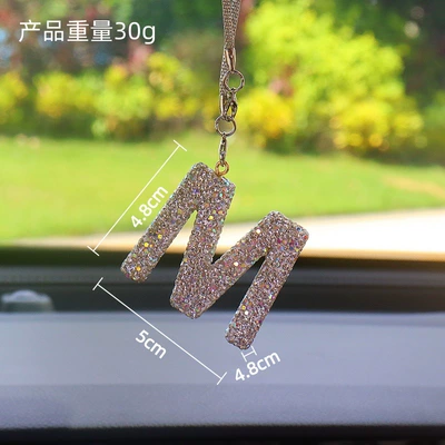 Car hanging Pendant High-End Letter Car Pendant - m-letter-car-pendant-ab-color-transparent-diamond