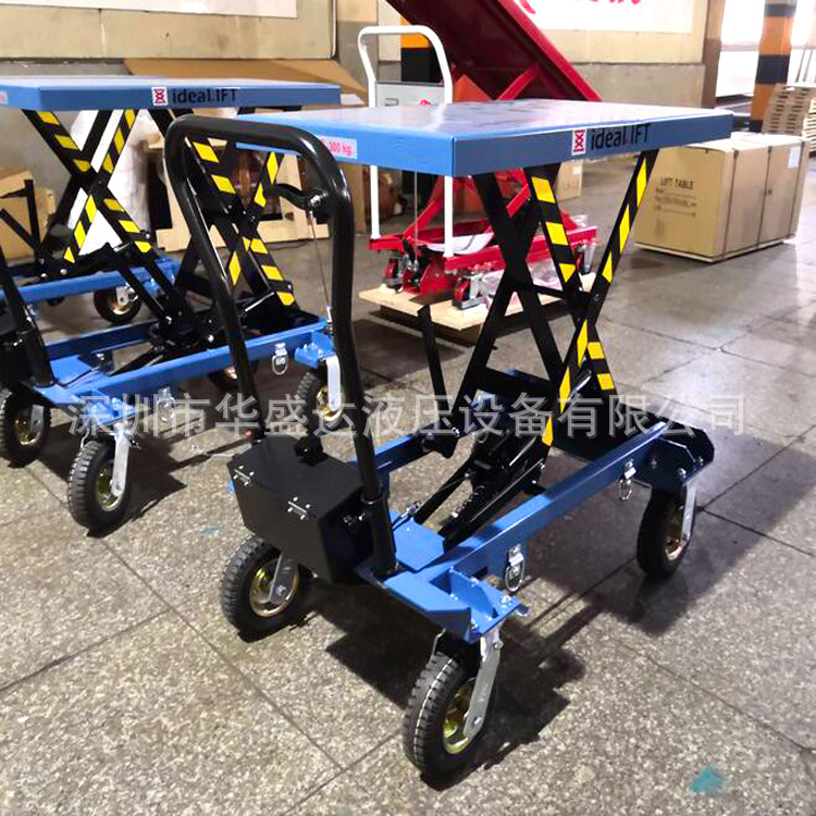 充气轮手动平台车 草坪移动盆景升降平台搬运车 手推移动平台车