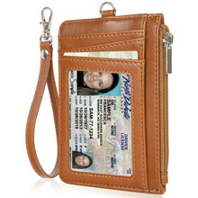 人氣款防磁rfid拉鏈卡片包 PU皮多卡位帶拉鏈卡包卡套 工作證卡套