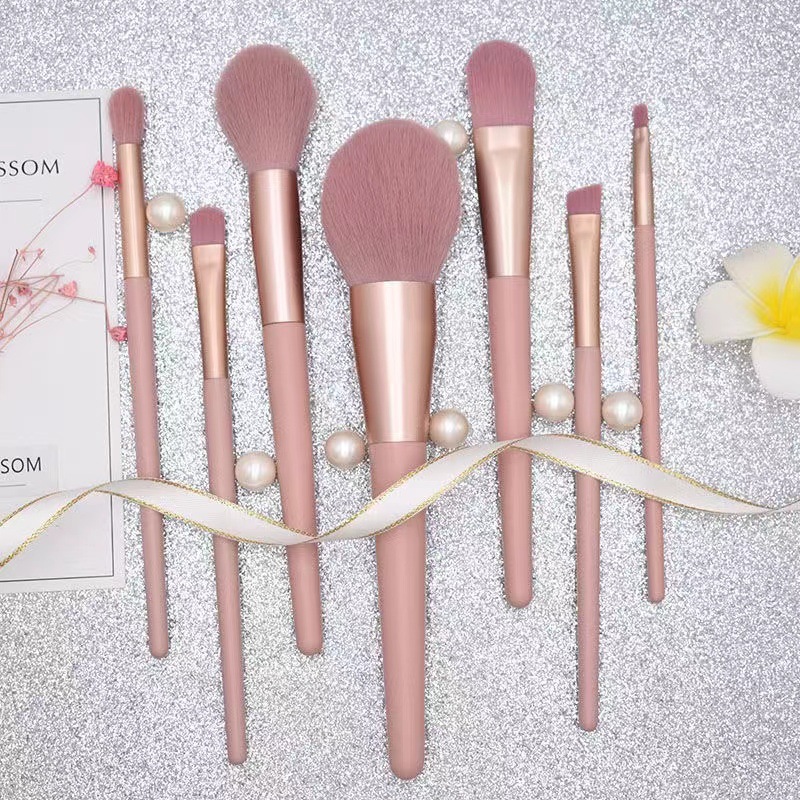 1 Set Quantity Lady Artificial Fiber Plastic Handgrip Makeup Brushes 1 Set