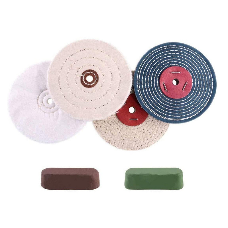 厂家批发6寸镜面抛光棉布绒布轮布轮加厚棉布打磨蜜蜡金属工具