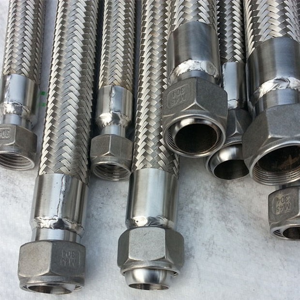 卡套不锈钢金属软管金属软连接工业耐高温蒸汽油管钢丝编织波纹管