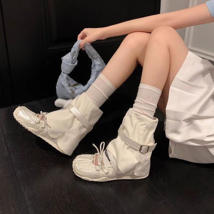 美しい〜女性用バレエシューズ2025新しい厚底道徳トレーニングシューズメリージェーンシューズサンダル女性用パイルショートブーツ|undefined