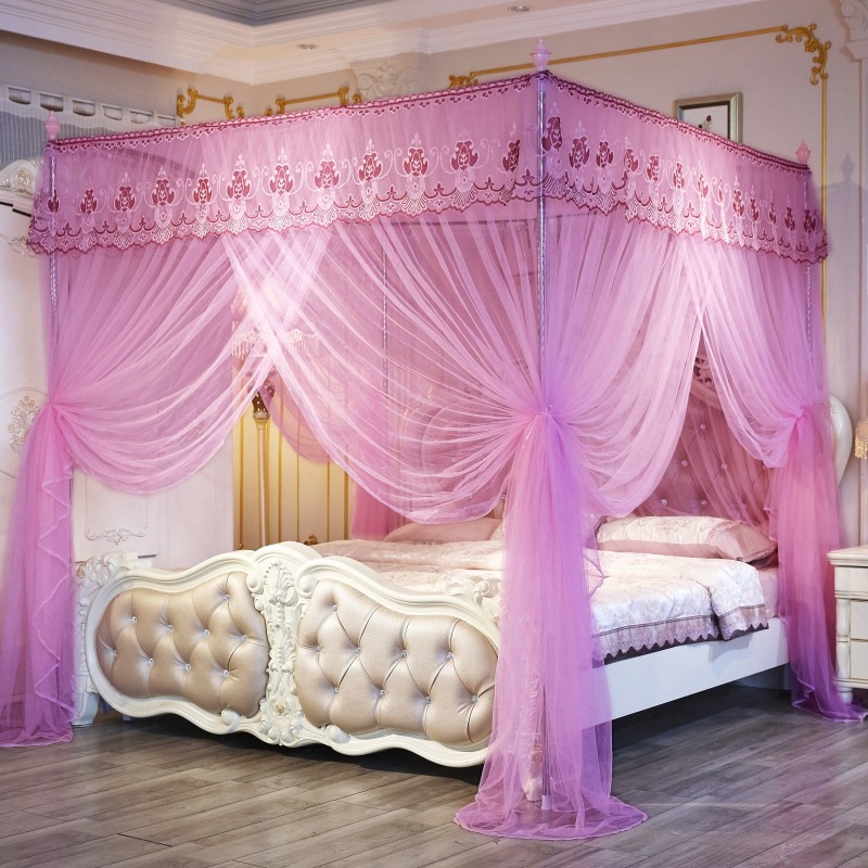 New 6839 Three-Door Palace Floor-Standing Stainless Steel Bracket Mosquito Net