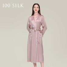 19姆米真丝睡袍女2025新款100%桑蚕丝睡衣夏季长款家居服女士晨袍