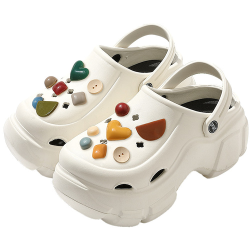 Crocs shoes, women's thick-soled eva outer wear, summer non-slip heightening Baotou beach slippers, women's summer wholesale