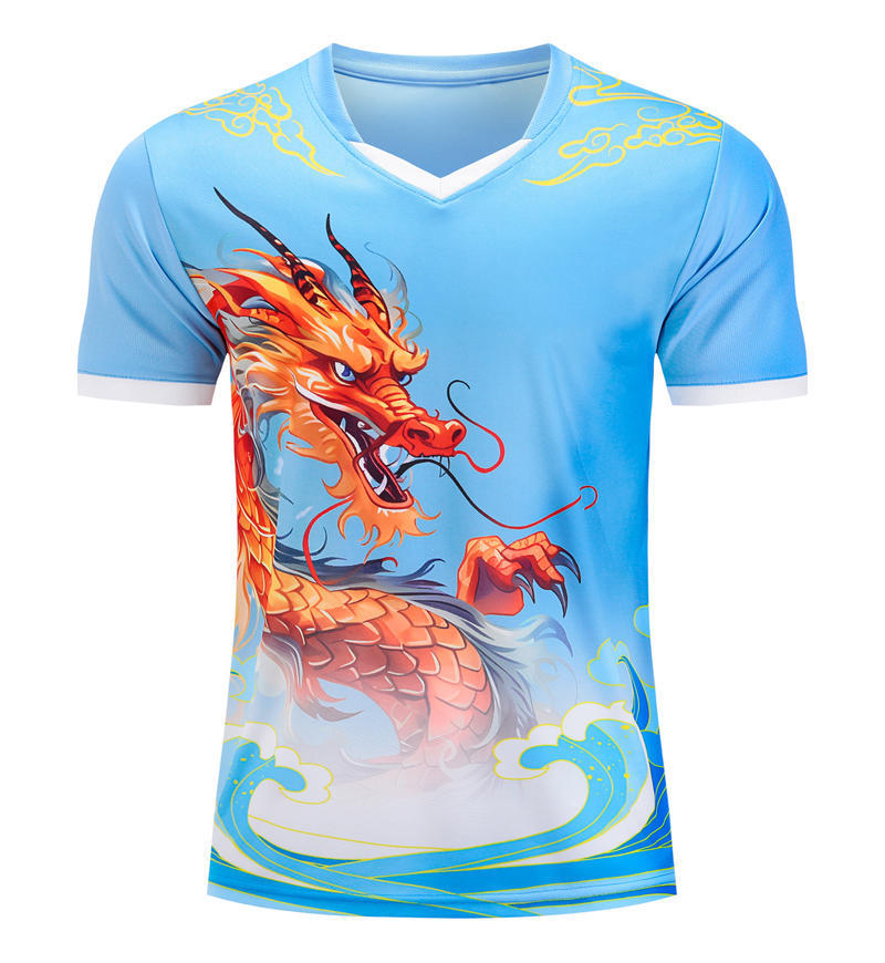 Trajes de fútbol trajes de entrenamiento con patrón de dragón mangas cortas 2025 nuevos trajes deportivos de carreras de barcos dragones