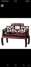 老挝红酸枝巴里黄檀清式弯脚镶云石双人椅仿古典新中式红木家具
