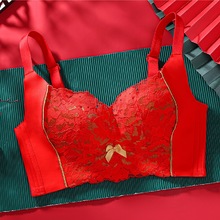 女士小胸聚拢薄款无钢圈文胸上托调整型收副乳防下垂胸罩一件代发