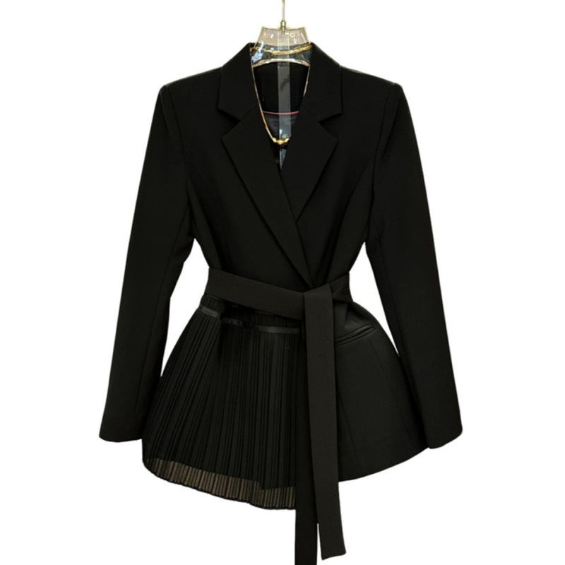 High-end, light luxury style blazer for women, new autumn/winter collection, petite size, waist-cinching design with tie, casual suit High-end, light luxury style blazer for women, new autumn/winter collection, petite size, waist-cinching design with tie, casual suit