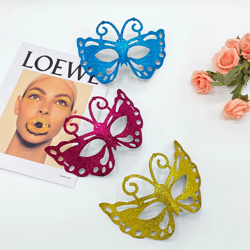 Amazon nuevo carnaval polvo brillante abeja máscara de mitad de cara máscara de fiesta máscara de Halloween