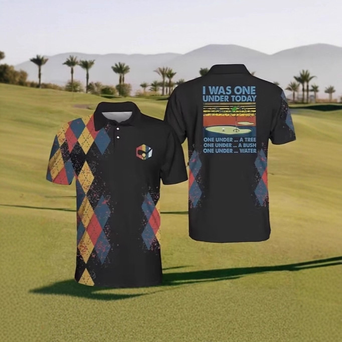 Men's Golf Polo Shirt 3D Printed Fun T-Shirt Street Fashion Short Sleeve Shorts Golf Casual Polo Shirt