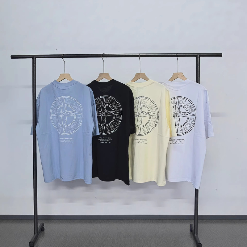 Cross-Border Stone Stone Island 26 New Spring and Summer Series Round Logo Print Round Neck Short-Sleeved T-Shirt for Men and Women Cross-Border Stone Stone Island 26 New Spring and Summer Series Round Logo Print Round Neck Short-Sleeved T-Shirt for Men and Women