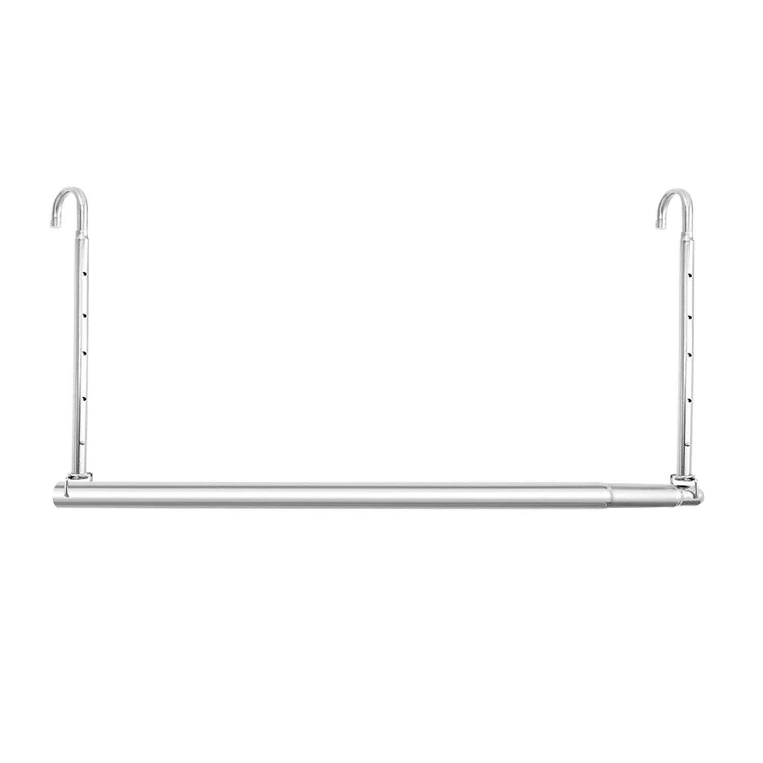 Cross-Border Hot-Selling Stainless Steel Clothes Drying Rod Balcony Household Clothes Drying Rack Indoor Punch-Free Lifting Hanging Clothes Drying Rack