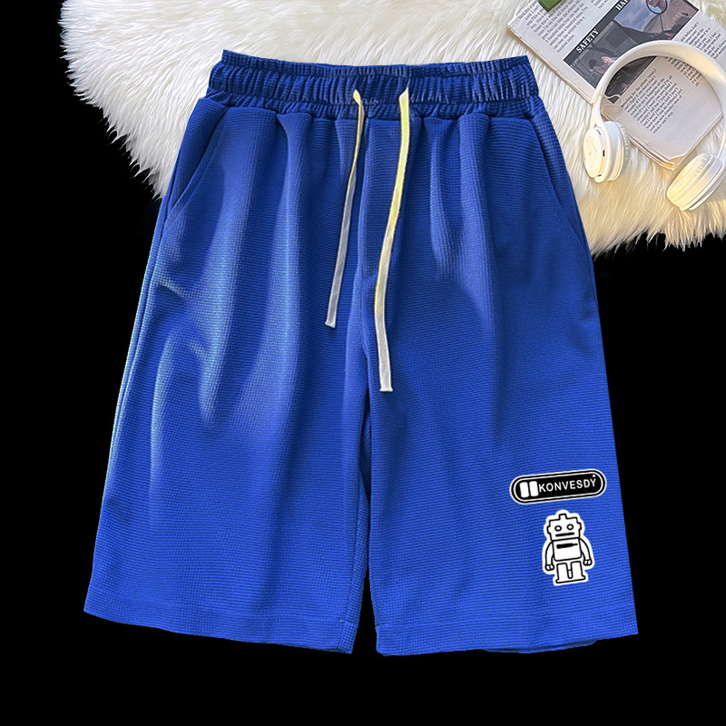 Venta directa de fábrica verano nuevo waffle shorts hombres casual moda marca suelta Pantalones rectos pantalones cortos de baloncesto