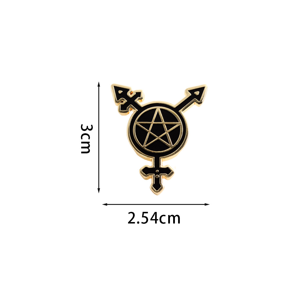 Five-Pointed Star Badge Non-Binary Badge Gothic Punk Brooch Friends Family Classmate Gift Backpack Hat Accessories