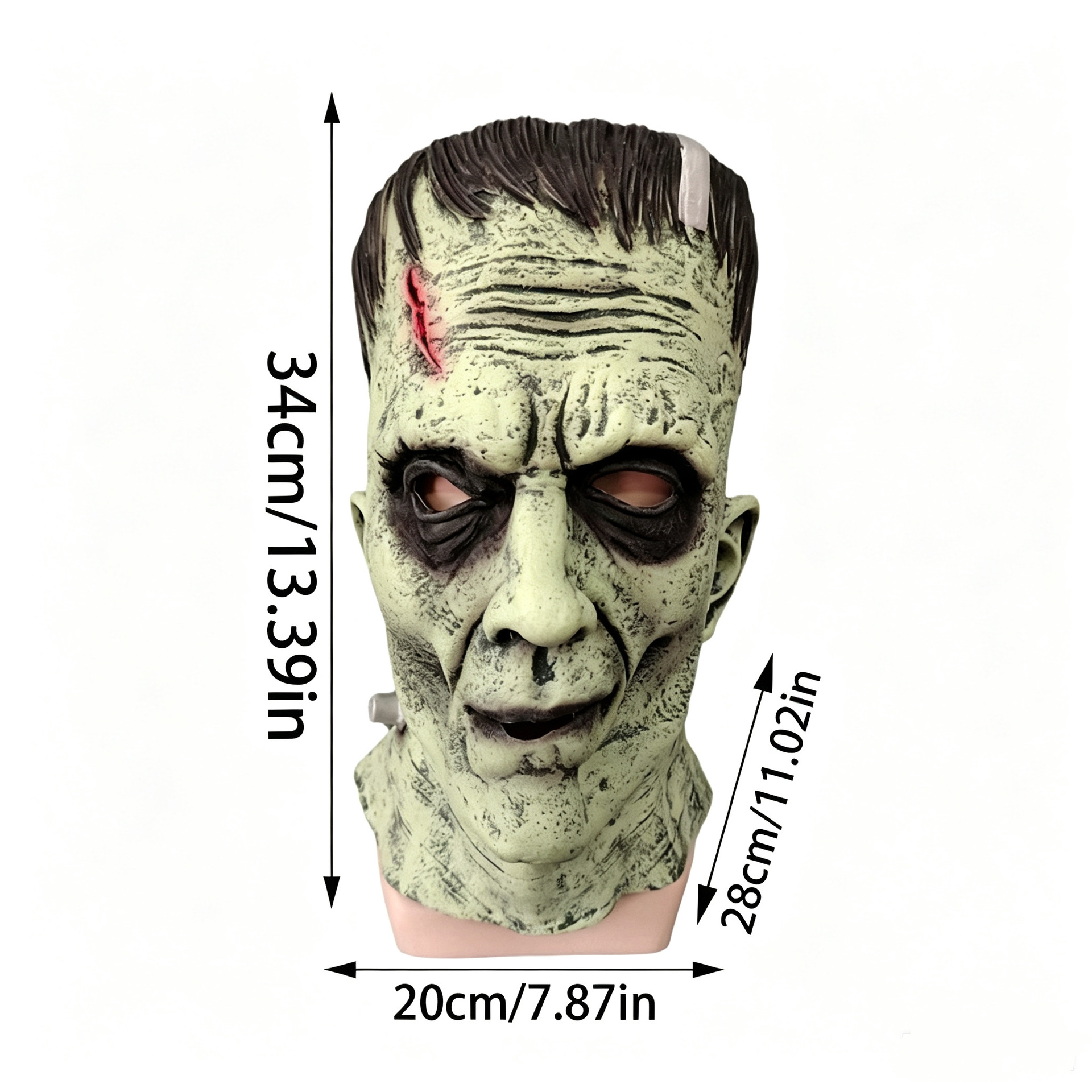 Halloween Horror Científico Monsters Máscara de látex Cosplay Vestido Propositios Cabeza Demonio Casa embrujada NPC image 6