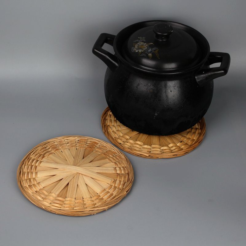竹编制品竹垫子隔热垫桌面盘子垫工艺品防滑锅垫创意实用砂锅垫子
