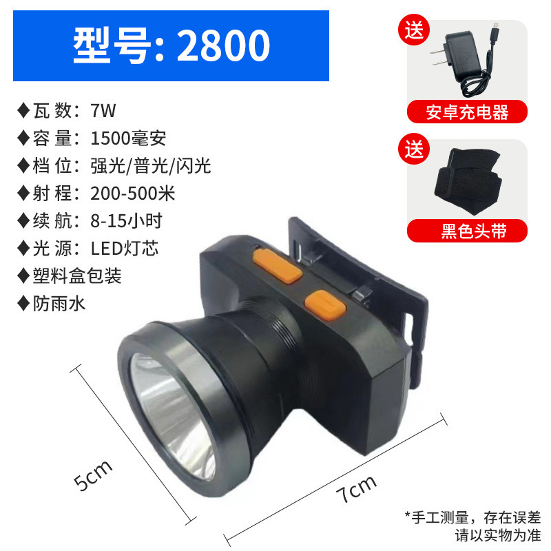 强光头灯长续航锂电户外超亮远射头戴式充电夜钓矿灯工地专用批发|undefined