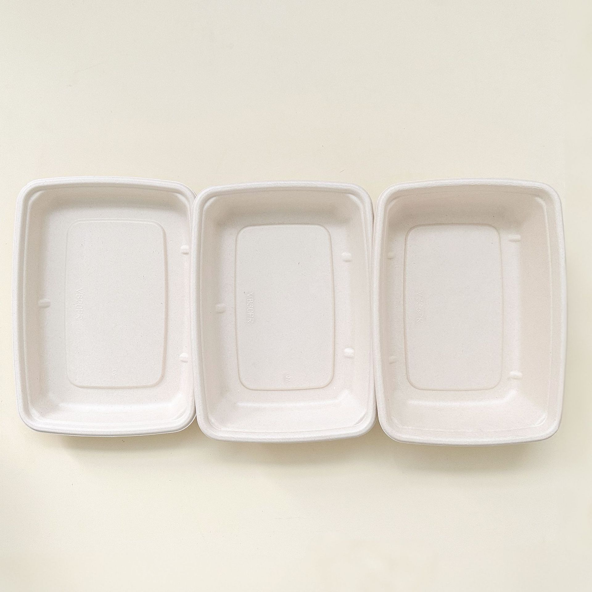 Caja de comidas degradable, caja de embalaje de pulpa, caja de bento de bagza de azúcar, ensalada de comida rápida para llevar al por mayor