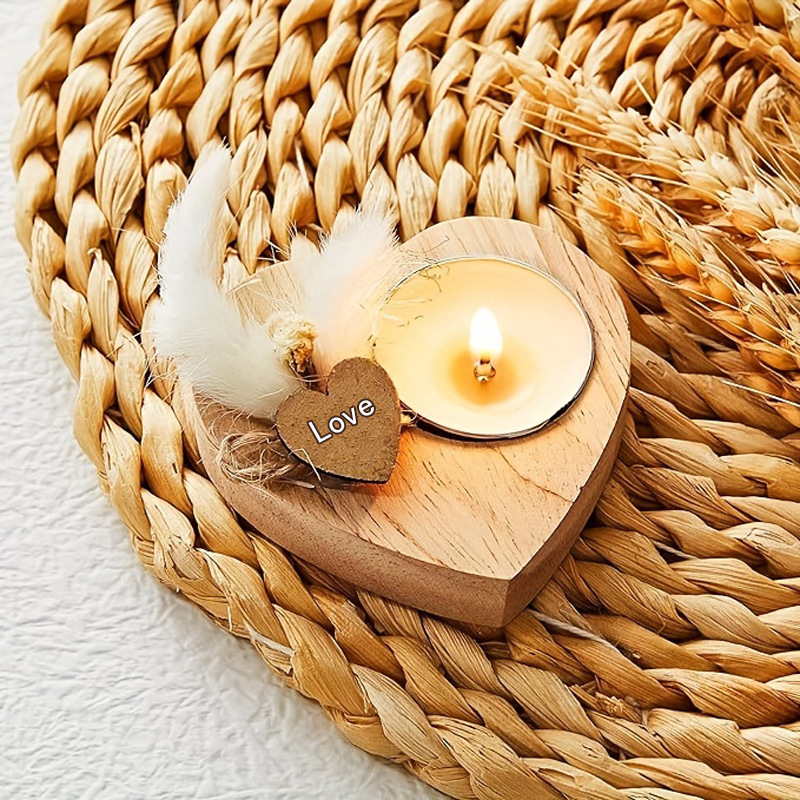 65g Weight Valentine'S Day Thanksgiving Romantic Dried Flower Heart Shape Wood Paraffin