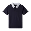 JP-211 Tibetan blue short-sleeved grid collar [High-quality]