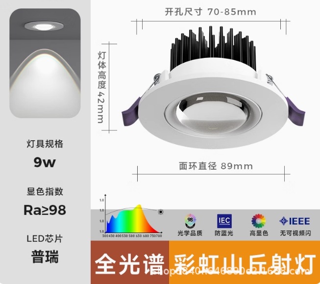 9w-opening 75-85mm-all white