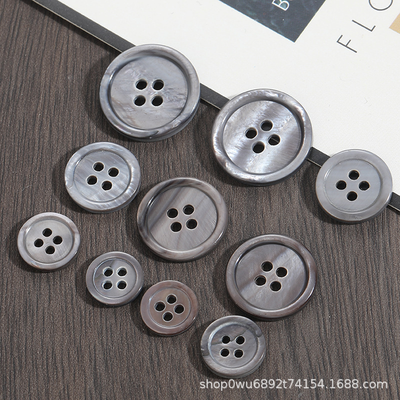 Natural Grey Shell Buttons High-end Men's and Women's Shirts Knitted Sweater Cardigan Jacket Suit Decorative Buttons