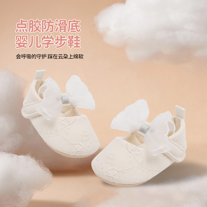 25 Spring and Summer New Style Bow-Knot Princess Shoes for Baby Girls, Korean Style Lace Baby Toddler Shoes, Factory Ready Stock Wholesale