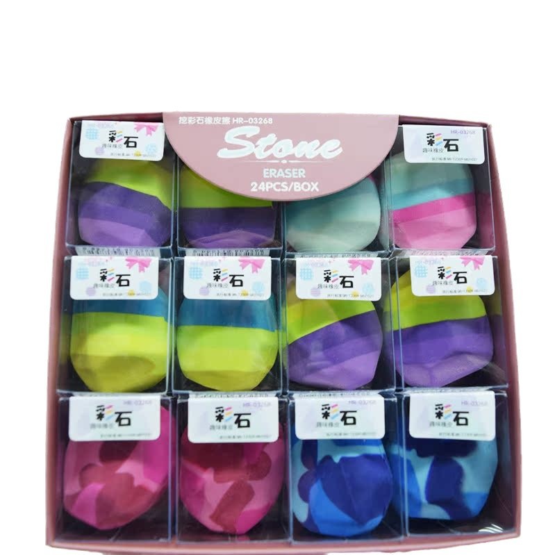 Styling creativo piedra borracha papelería al por mayor regalos de dibujos animados goma TPR material para estudiantes