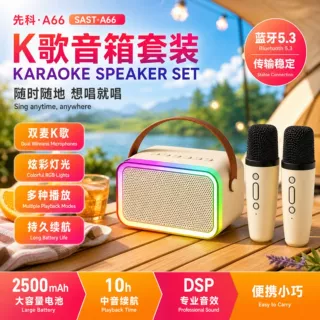 先科蓝牙音箱唱歌K歌麦克风话筒家庭ktv音箱套装家用神器儿童便携