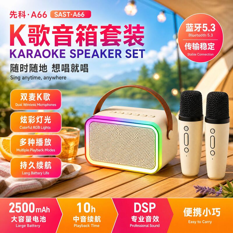 Xianke Bluetooth Speaker Singing Karaoke Microphone Home Ktv Speaker Set Household Gadget Portable for Children