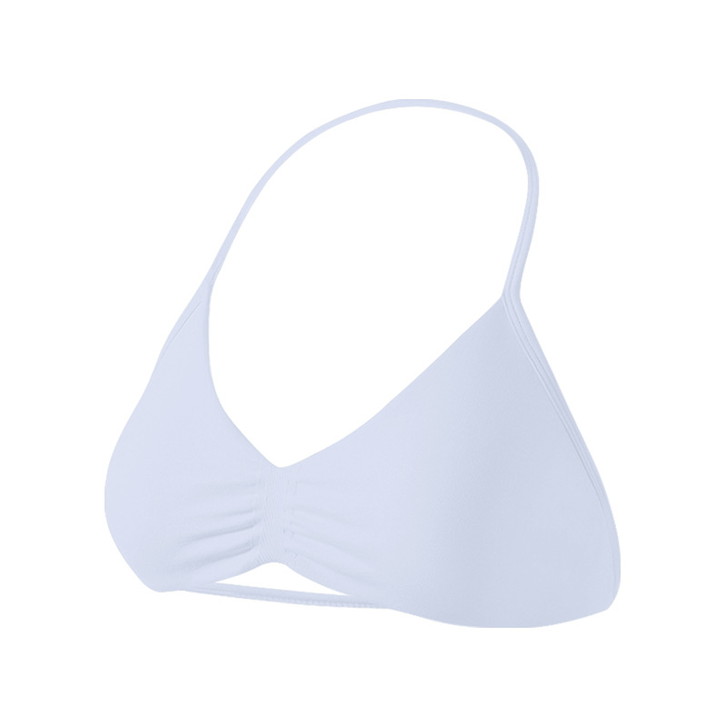 Sujetador deportivo Dyfne para mujer, cuello halter de nailon mate, hermoso diseño en la espalda, sujetador pequeño, a prueba de golpes de alta intensidad, efecto push-up, sujetador para yoga.