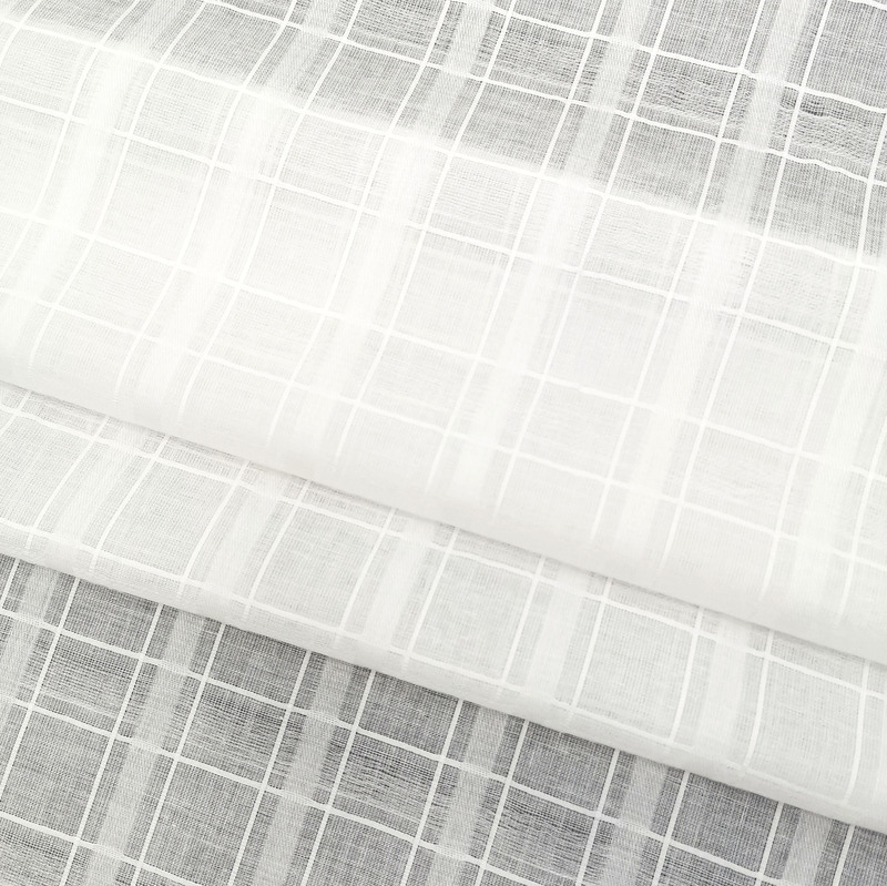 All-Cotton Gauze Plaid Jacquard Fabric, Thin Style for Women's and Children's Clothing, Shirts, Skirts, and Tops, Fabric Ss18084