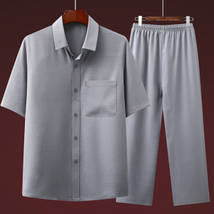 Shirt for elderly, set, trousers, (Physicals), for middle age, 2 piece set 2