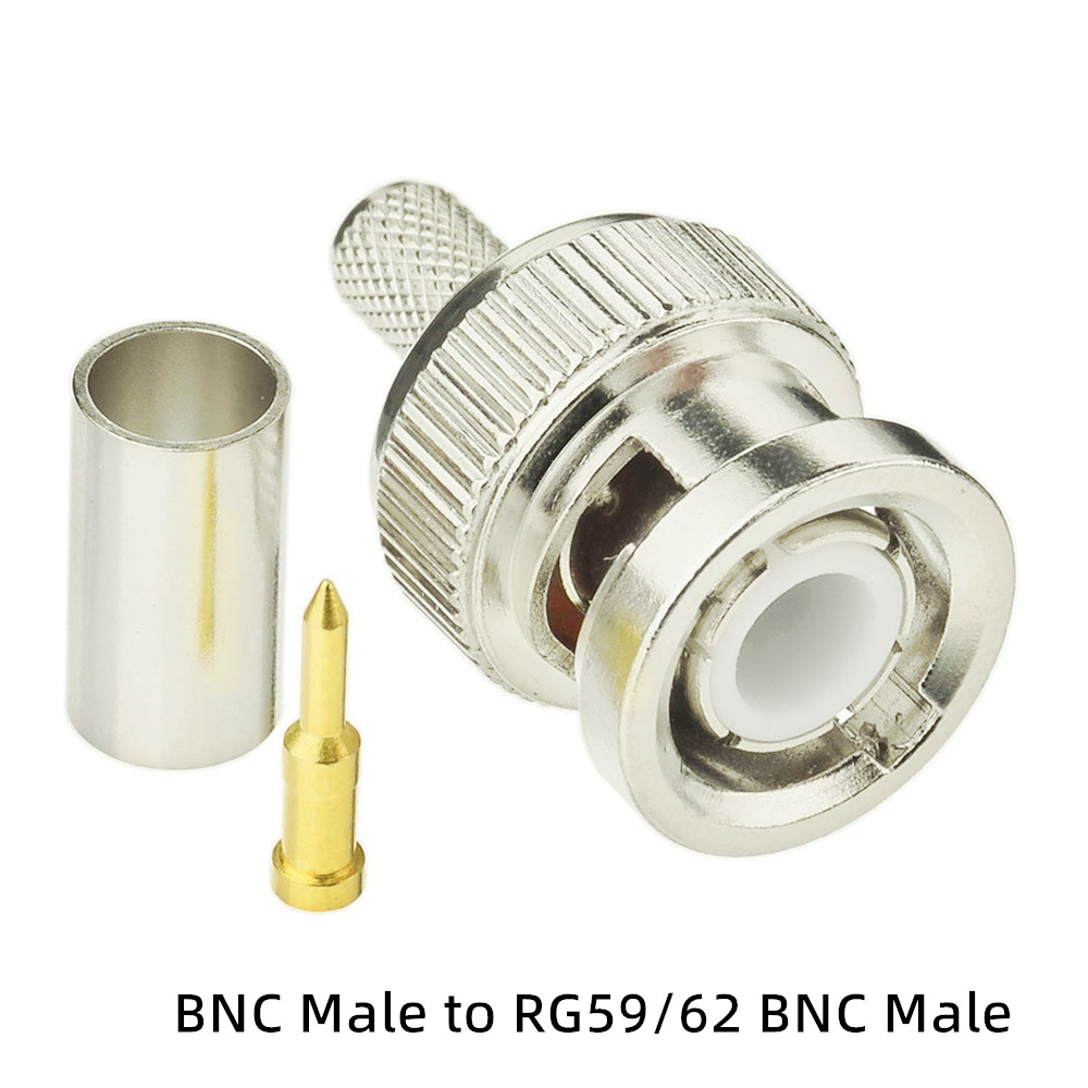 BNC公压接连接器BNC高质量视频接头RG59 RG60免焊冷压3件套接头