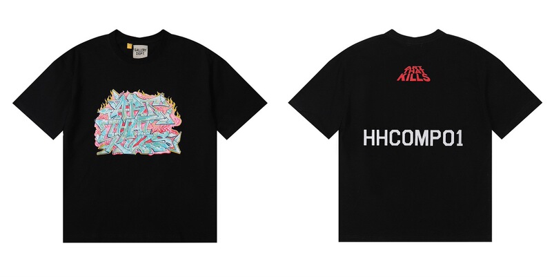 正確版GALLERY DEPT美潮洗水高品質プリント半袖高街落書きtシャツ|undefined