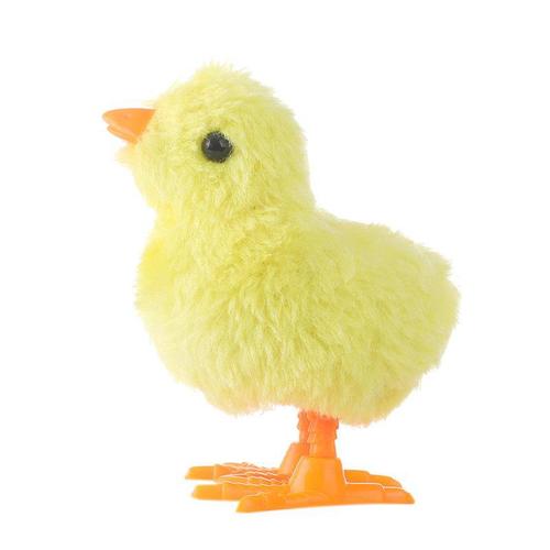 Fuzzy little chicken without wings, jumping chicken with chain toy, plush spring chicken, 1 yuan street stall toy wholesale