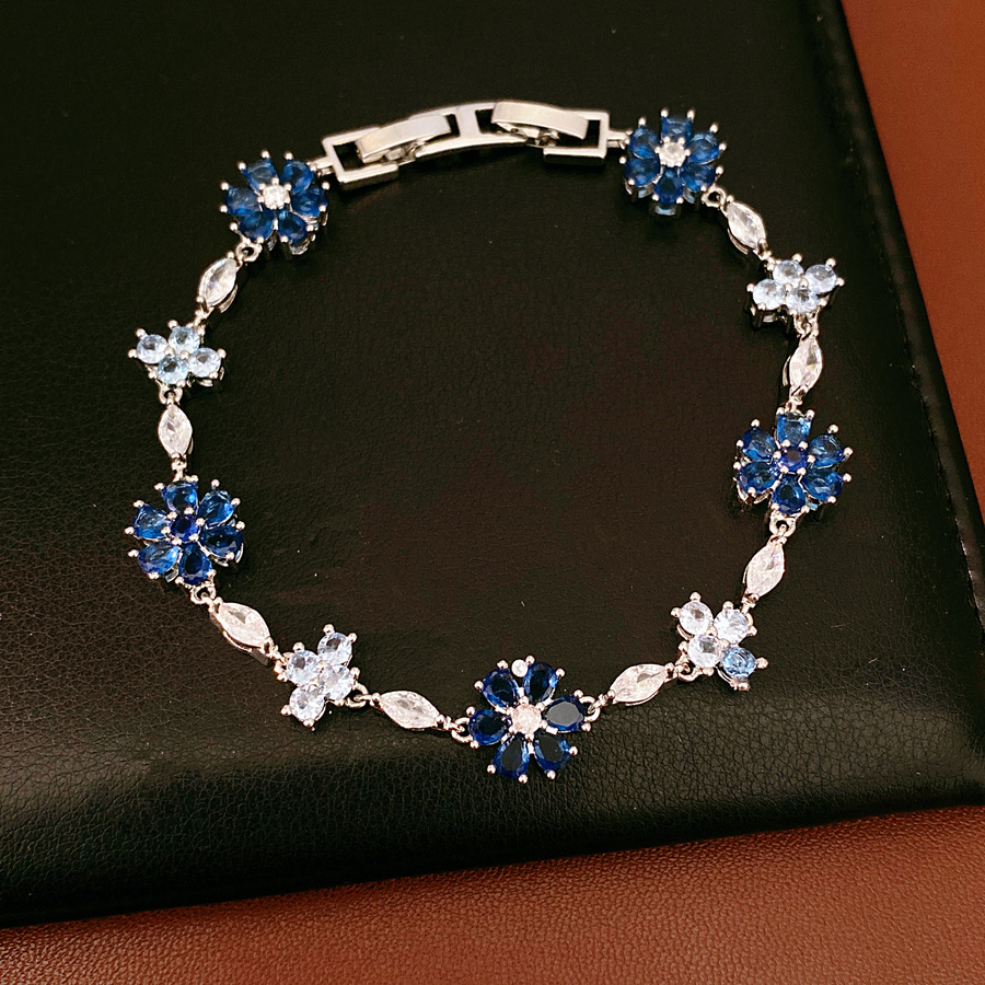 Medieval vintage flor de piedra cruz de empalme pulsera de hebilla pulsera de nicho lujosa joyas de mano delicadas