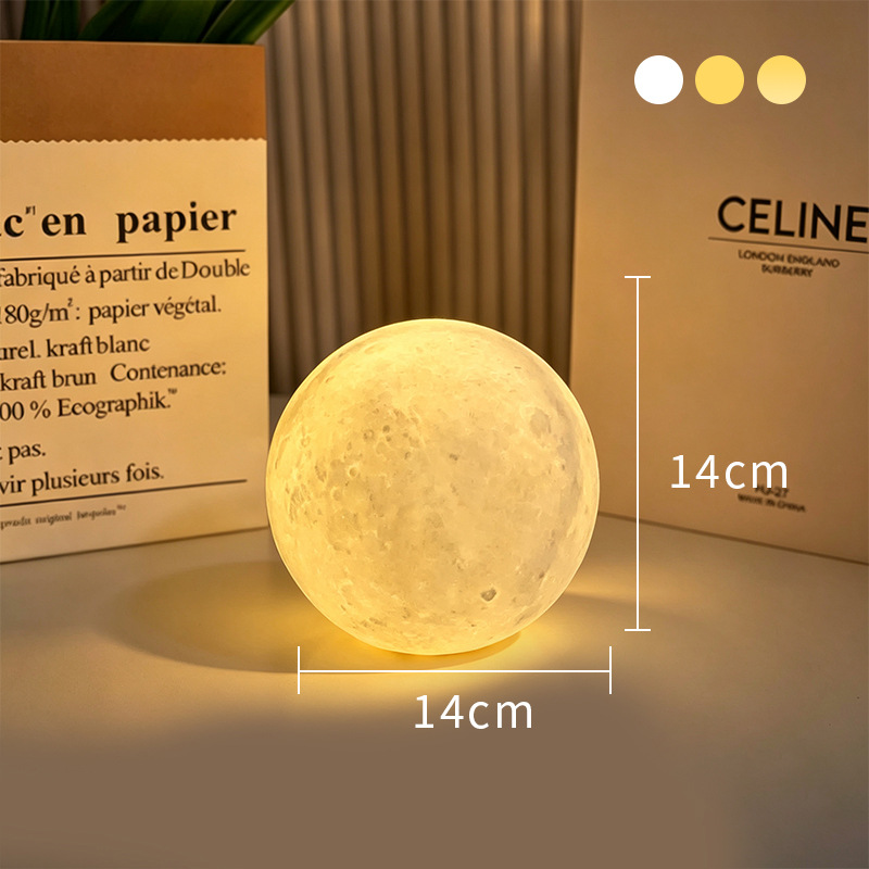 Lámpara de luna pintada a mano, LED, DIY, decoración image 72