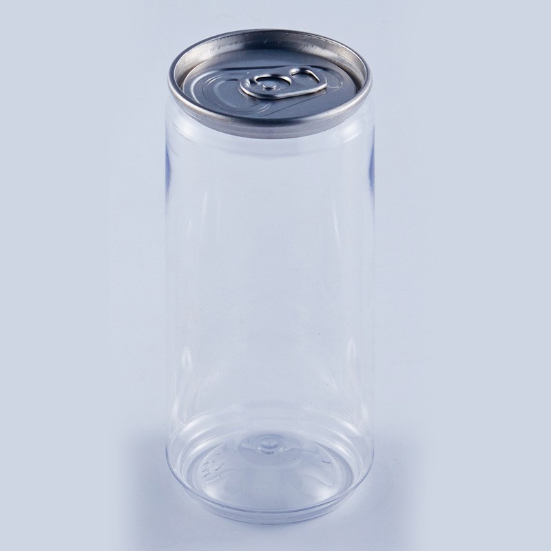 PET cound plastic can with a caliber of 55 mm asealled