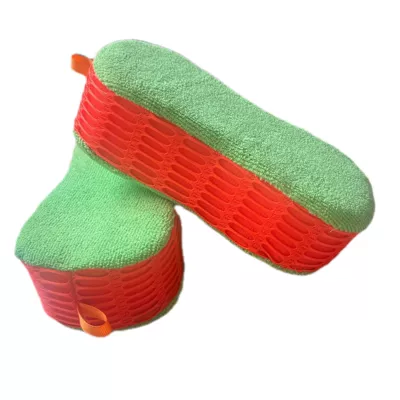 beauty waxing sponge block, Car cleaning tools - orange-edge-green-70g