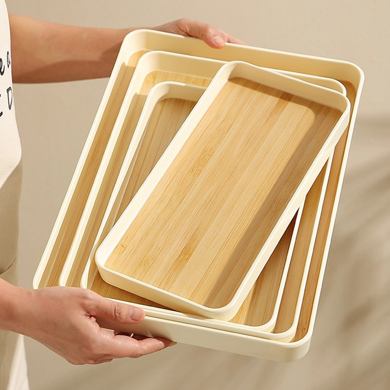 Mesa de té de la sala de estar frutas snack bandeja multifuncional taza de agua bandeja de té rectangular bandeja de té de la tarde