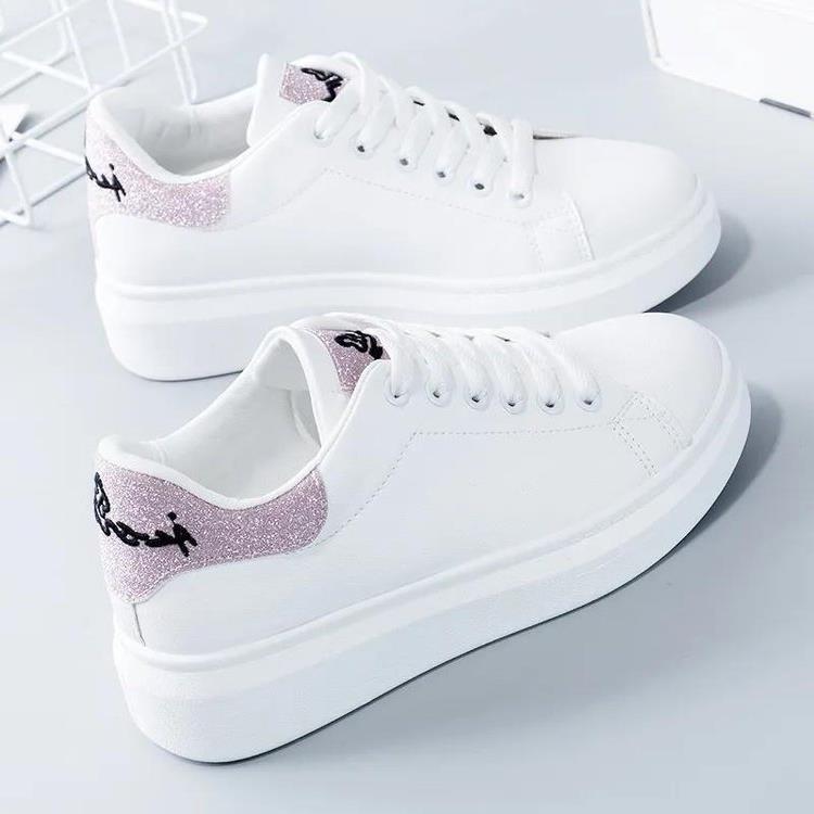 Autumn white white sneakers flat for leisure