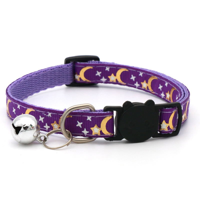 Pet Bronzing Moon Xingx Cat Dog Collar Cat Buckle Gold Separated Reflective Safety Buckle Collar display picture 3