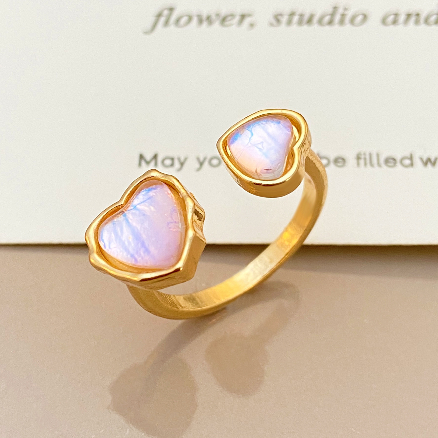 1 Piece Elegant Heart Shape Alloy Enamel Plating Women's Open Rings display picture 5