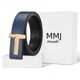 Top layer pure cowhide leather belt men's leather casual stainless steel T-letter smooth buckle men's waistband black coffee double-sided