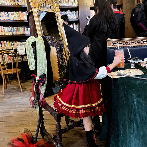 Harry Potter cosplay costume children's Halloween cloak college dress for girls, Lolita super cute princess dress